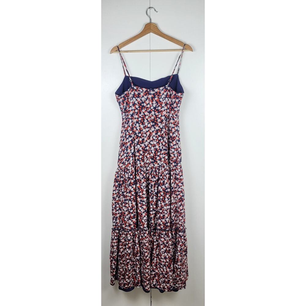 Boho Floral Tiered Maxi Dress Sweetheart Cut Out Cottagecore Romantic  | M - Picture 14 of 16